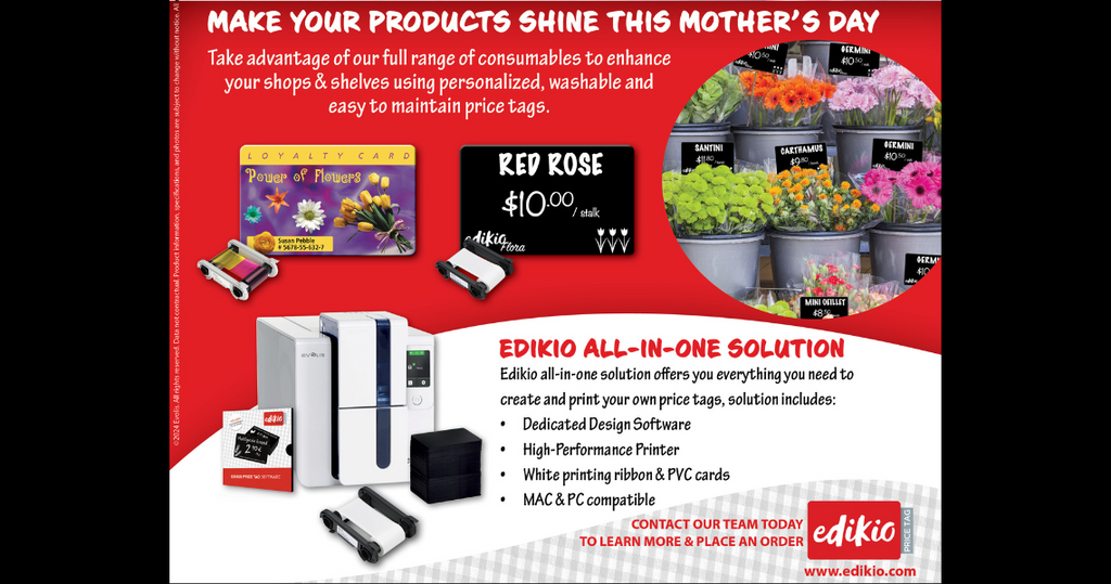 Enhance Your Mother's Day Sales with Edikio Price Tag Solutions!
