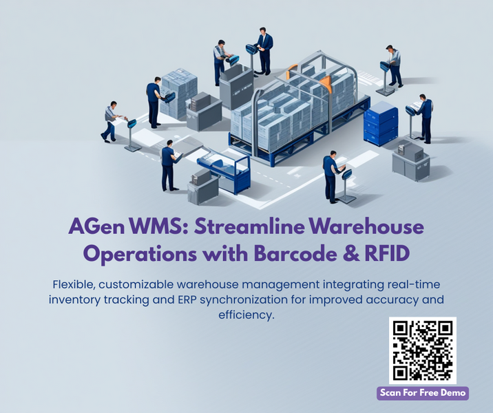 AGen WMS: Streamline Warehouse Operations with Barcode & RFID Tech