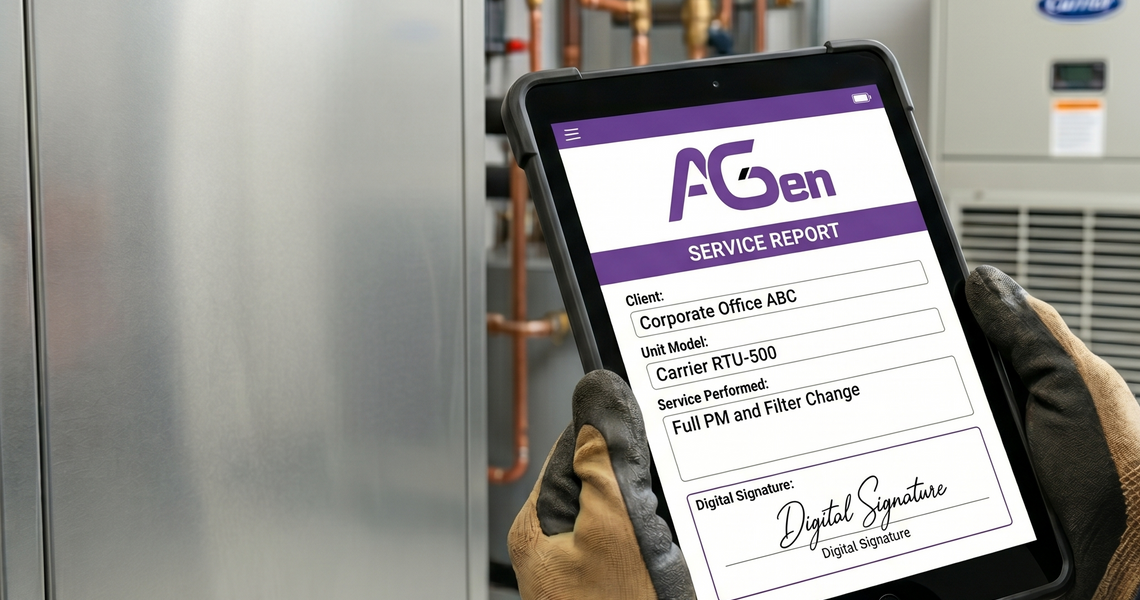 Digital HVAC Service Reports with AGen Service Report Software