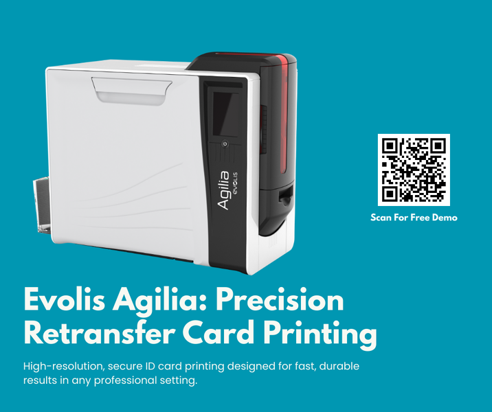 Fast, secure Evolis Agilia ID card printer for high-quality cards