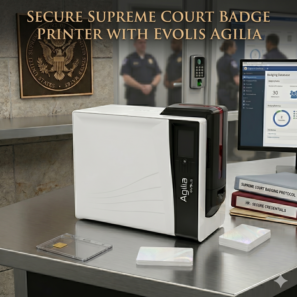 Secure Supreme Court Badge Printer with Evolis Agilia