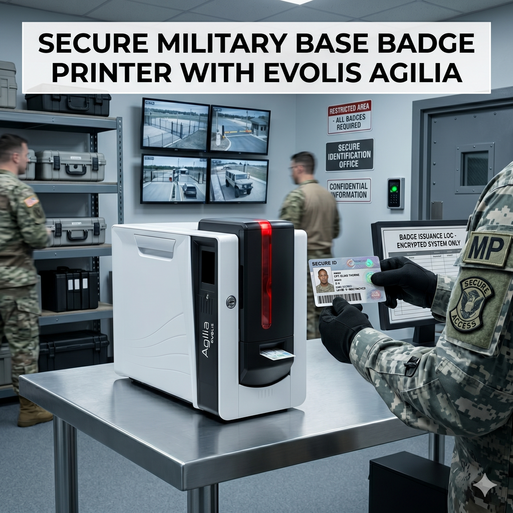 Secure Military Base Badge Printer with Evolis Agilia