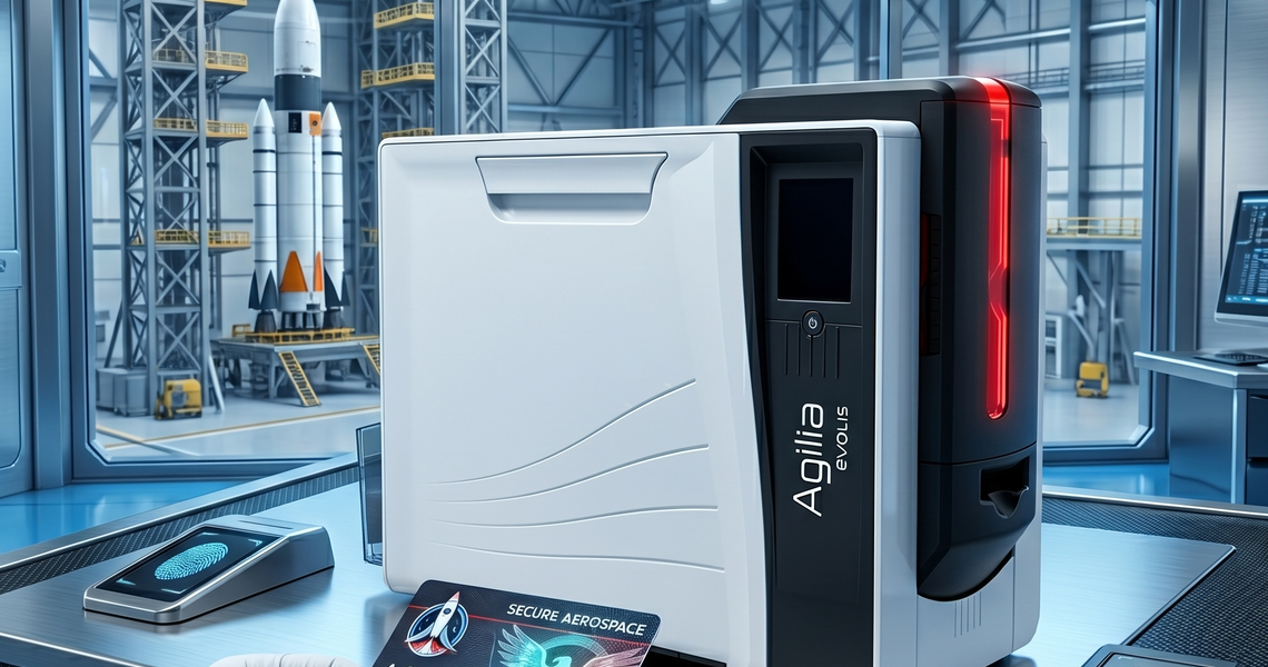 Secure Aerospace ID Card Printer with Evolis Agilia