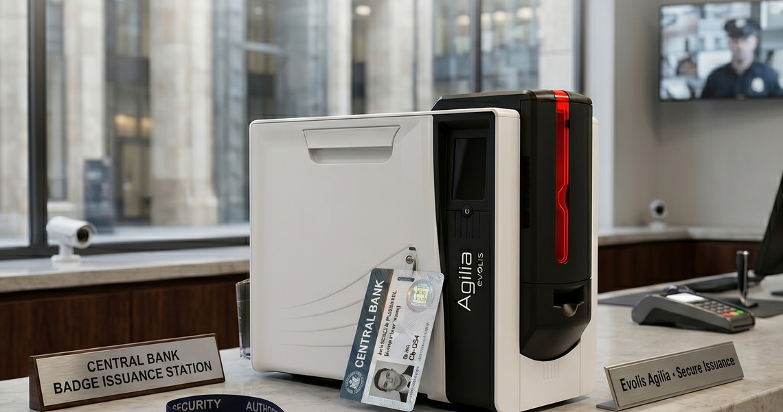 Secure Central Bank Badge Printer with Evolis Agilia
