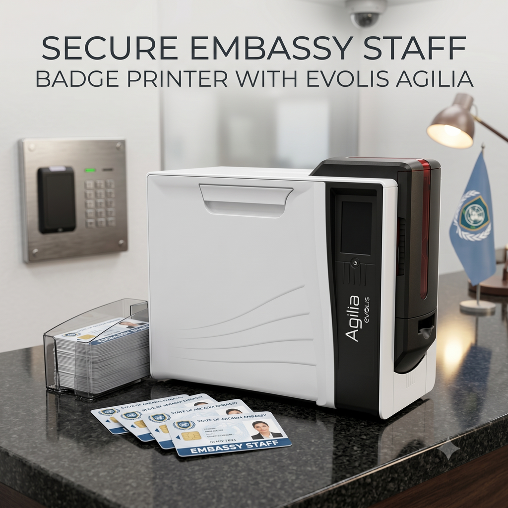 Secure Embassy Staff Badge Printer with Evolis Agilia