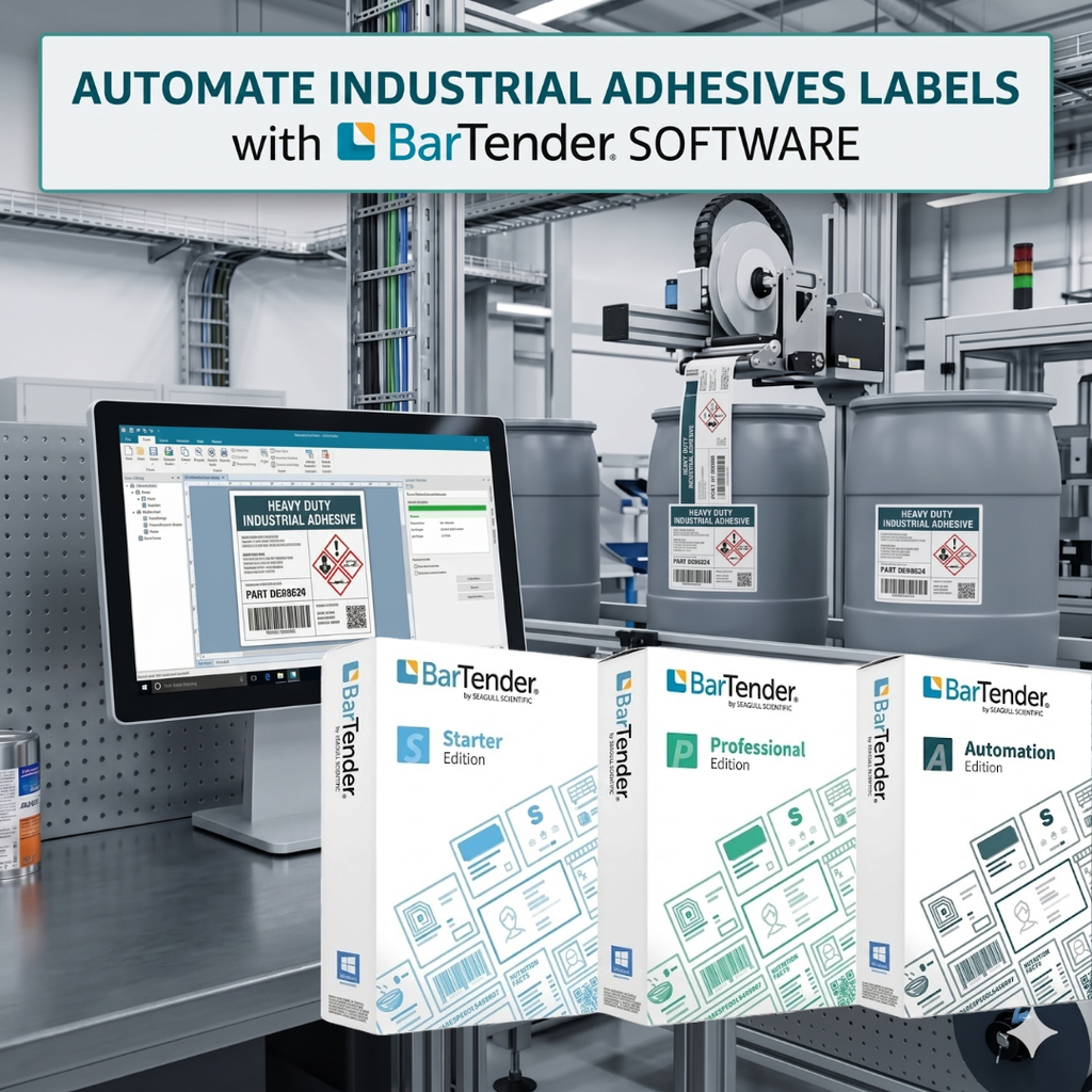 Automate Industrial Adhesives Labels with BarTender Software