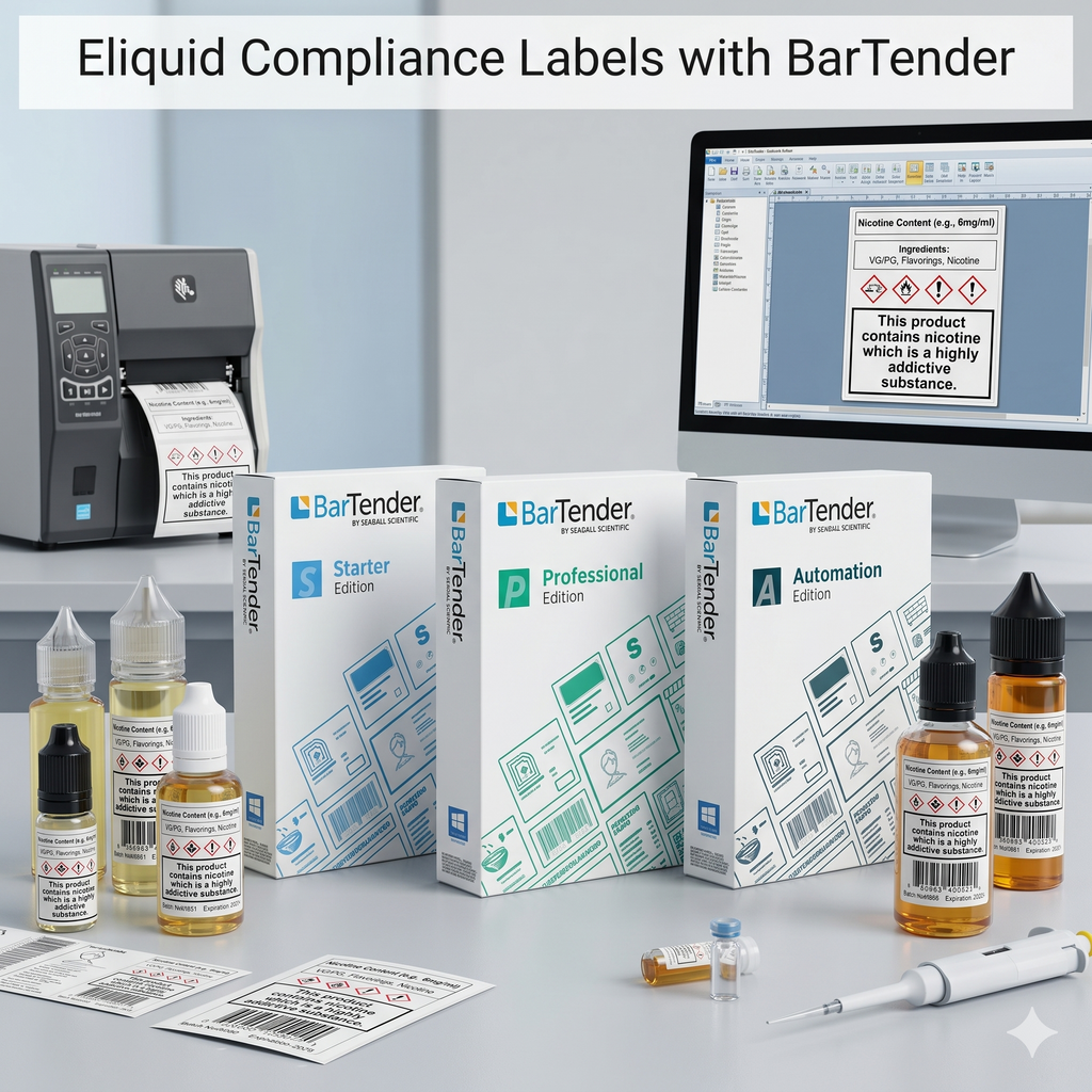 Eliquid Compliance Labels with BarTender