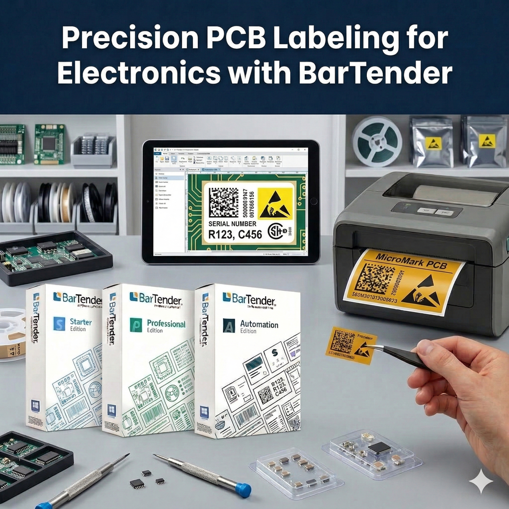 Precision PCB Labeling for Electronics with BarTender