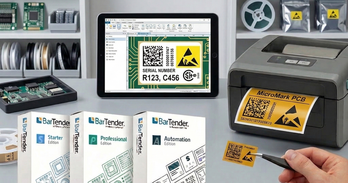 Precision PCB Labeling for Electronics with BarTender