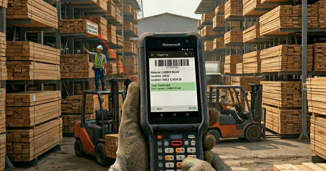 Optimize Lumber Yard Logistics with CK67 Mobile Computer