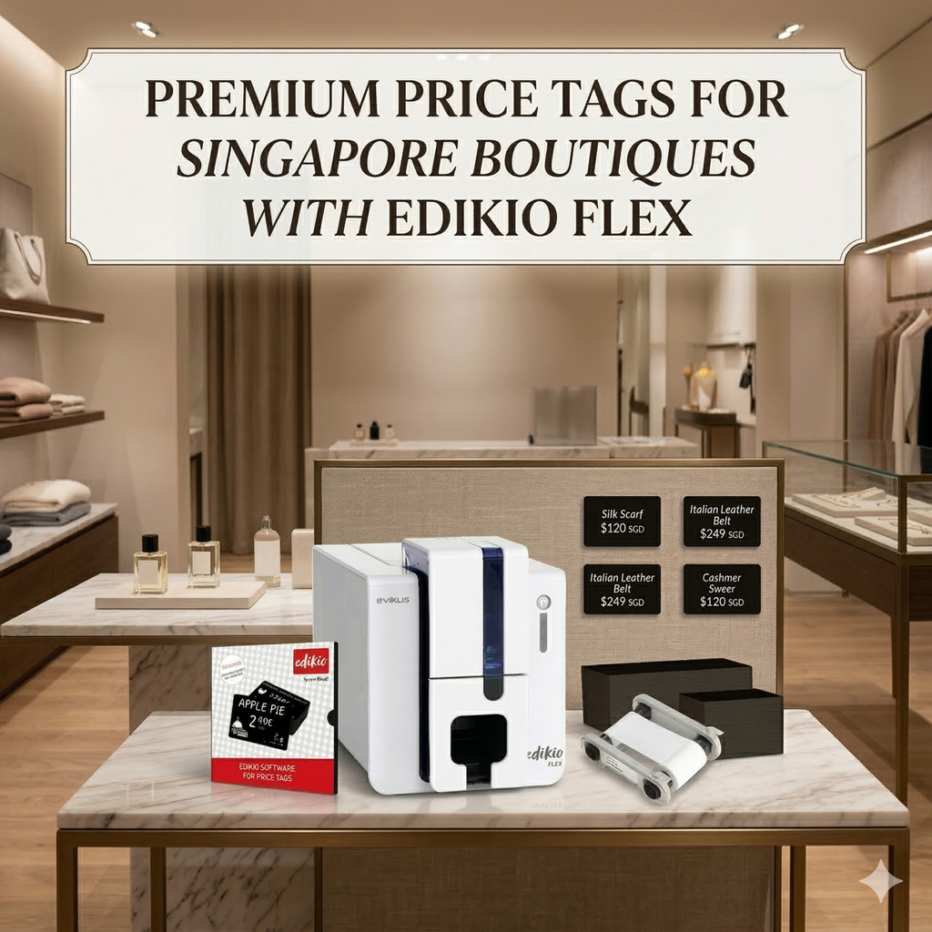 Premium Price Tags for Singapore Boutiques with Edikio Flex