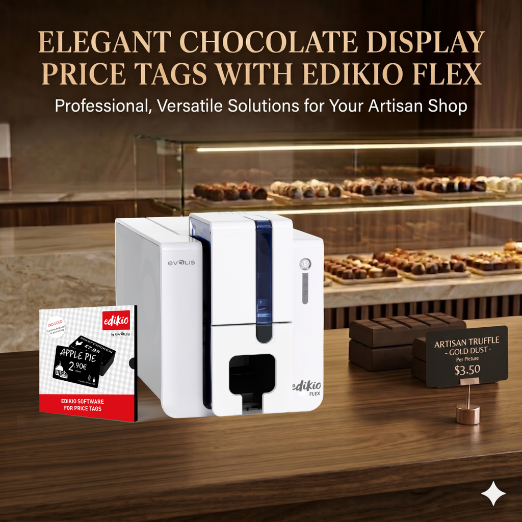 Elegant Chocolate Display Price Tags with Edikio Flex