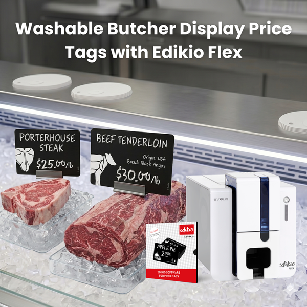Washable Butcher Display Price Tags with Edikio Flex