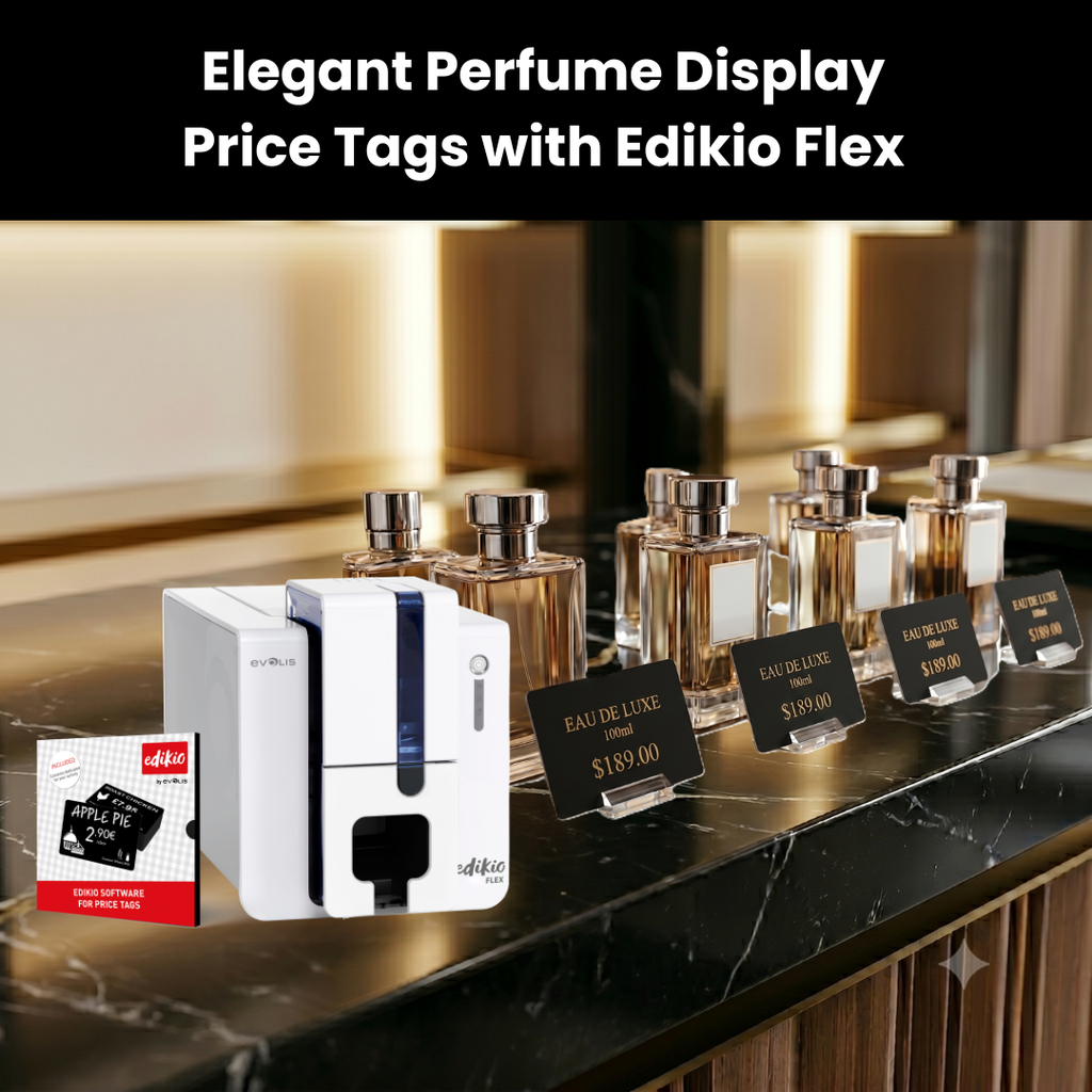 Elegant Perfume Display Price Tags with Edikio Flex