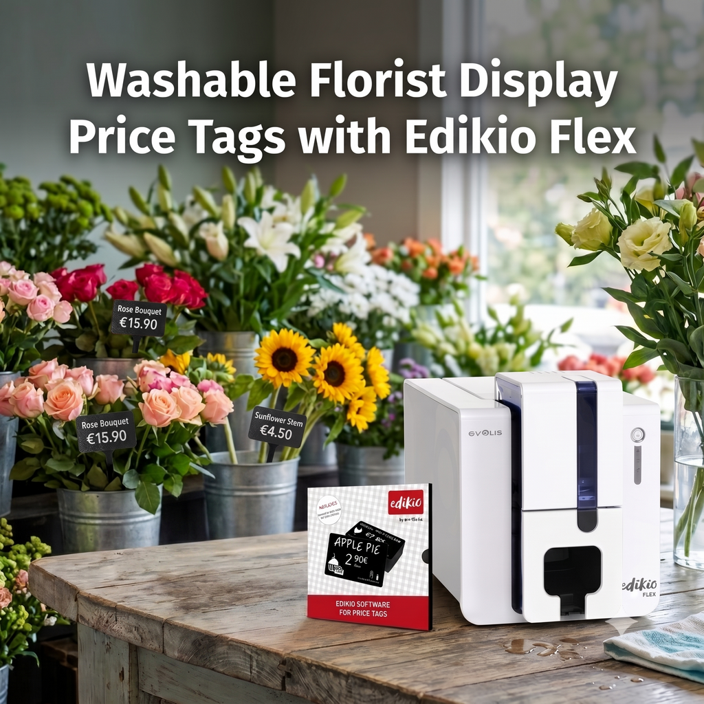 Washable Florist Display Price Tags with Edikio Flex