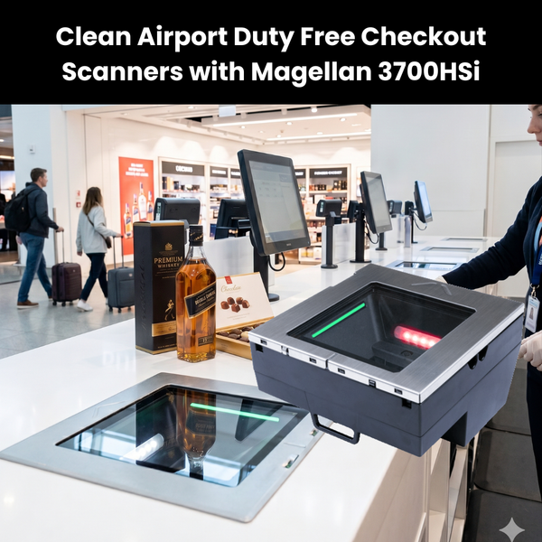 Clean Airport Duty Free Checkout Scanners with Magellan 3700HSi
