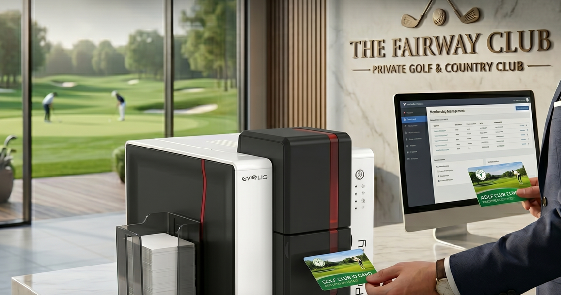 Fast Private Golf Club ID Card Printer with Evolis Primacy 2 Simplex