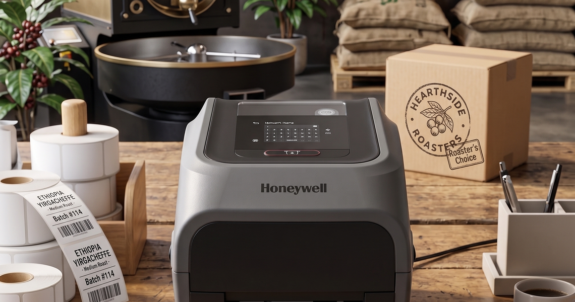 Coffee Roaster Thermal Label Printer with Honeywell PC45T