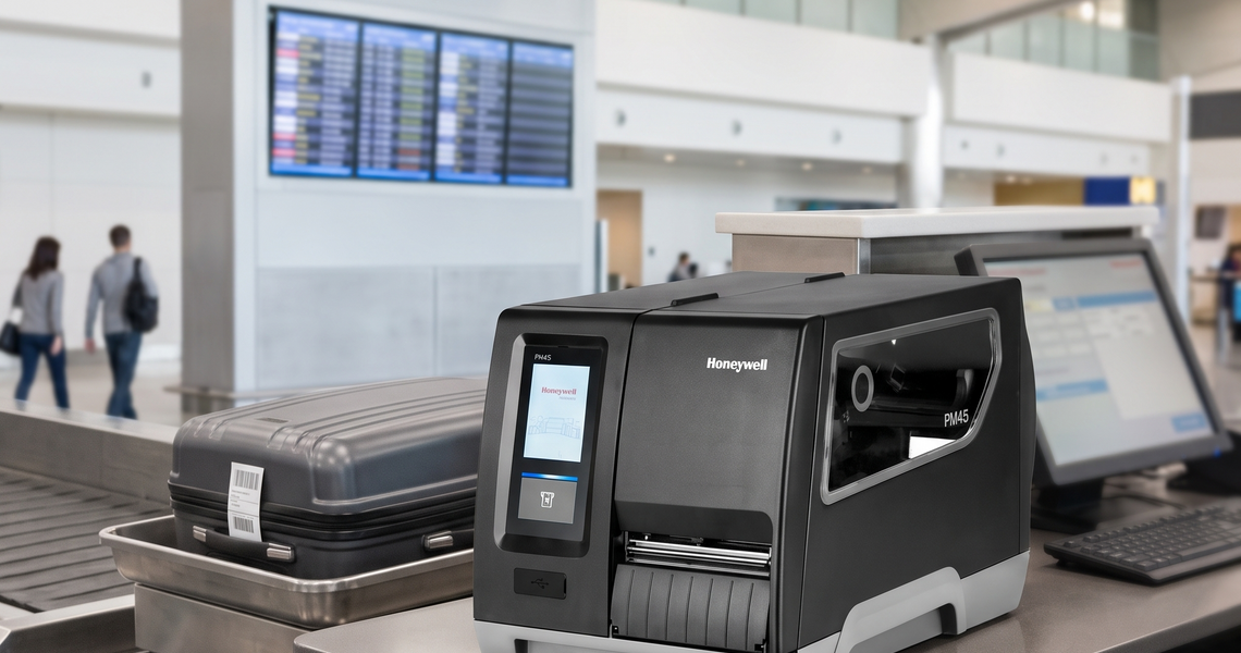 Reliable Airport Baggage Label Printer with Honeywell PM45A