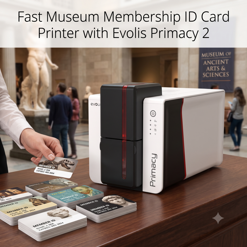 Fast Museum Membership ID Card Printer with Evolis Primacy 2
