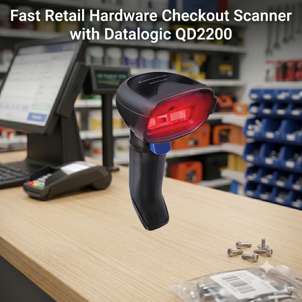 Fast Retail Hardware Checkout Scanner with Datalogic QD2200