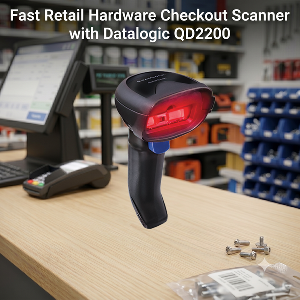 Fast Retail Hardware Checkout Scanner with Datalogic QD2200
