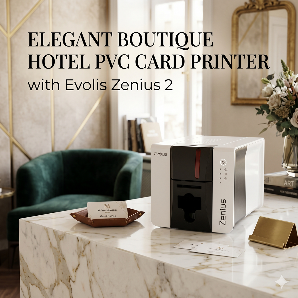 Elegant Boutique Hotel PVC Card Printer with Evolis Zenius 2