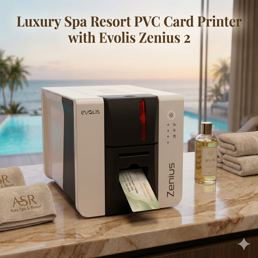 Luxury Spa Resort PVC Card Printer with Evolis Zenius 2