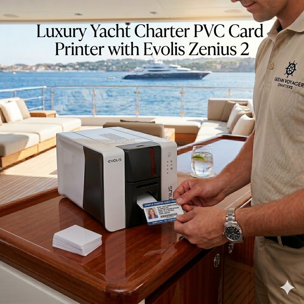 Luxury Yacht Charter PVC Card Printer with Evolis Zenius 2