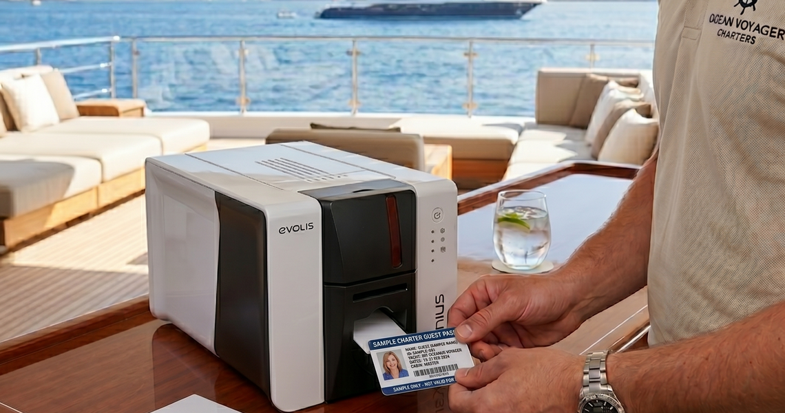 Luxury Yacht Charter PVC Card Printer with Evolis Zenius 2