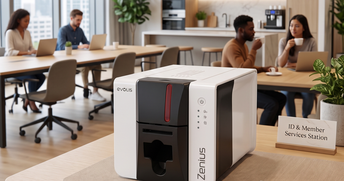 Co-Living Space PVC Card Printer with Evolis Zenius 2