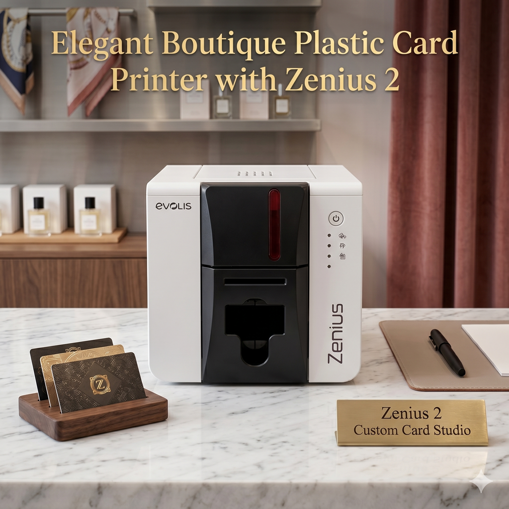 Elegant Boutique Plastic Card Printer with Zenius 2