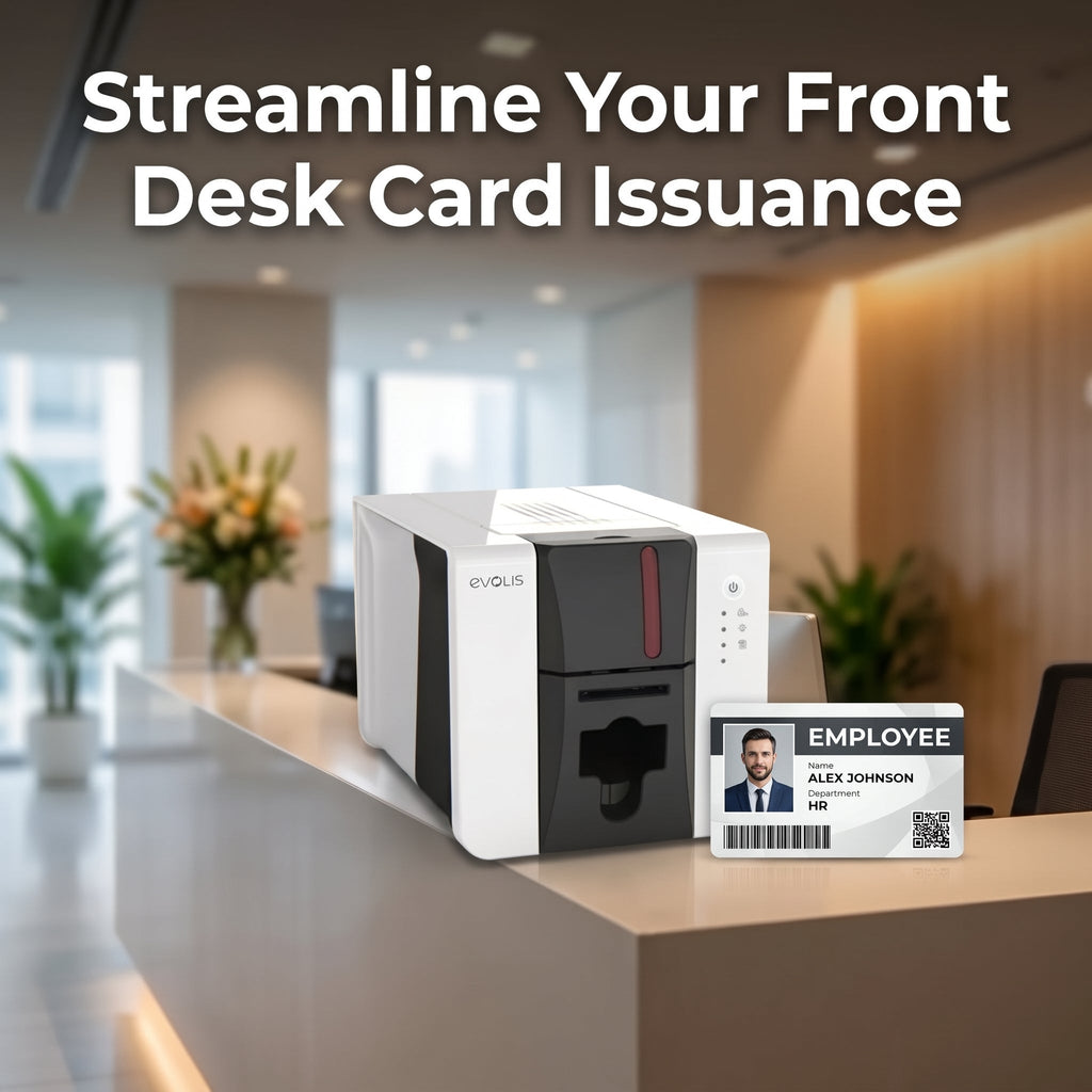 Compact Plastic Card Printer with Evolis Zenius 2