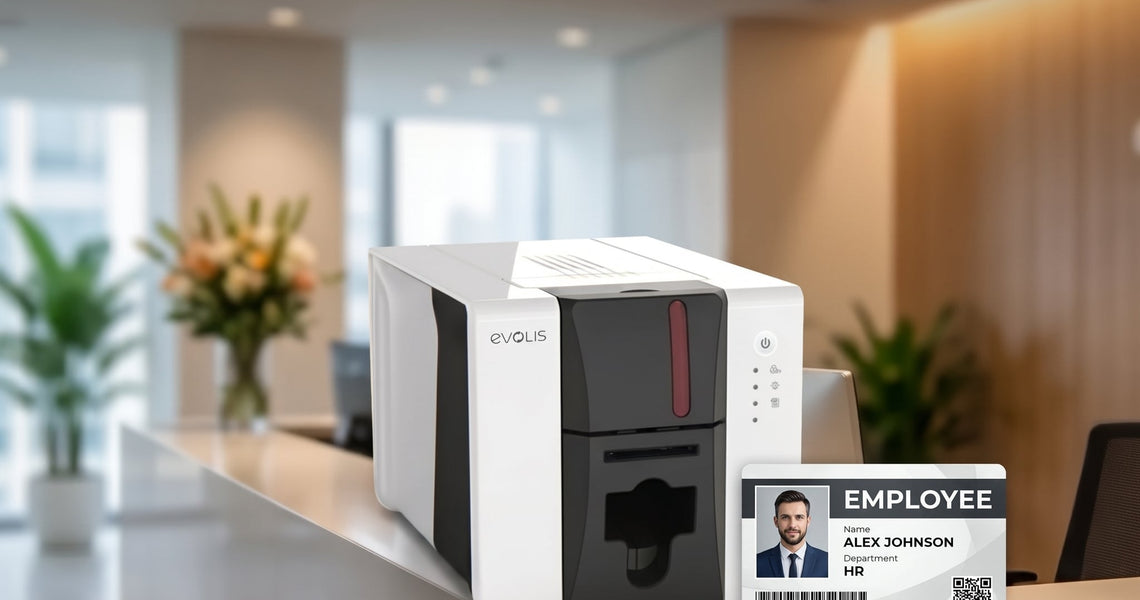 Compact Plastic Card Printer with Evolis Zenius 2